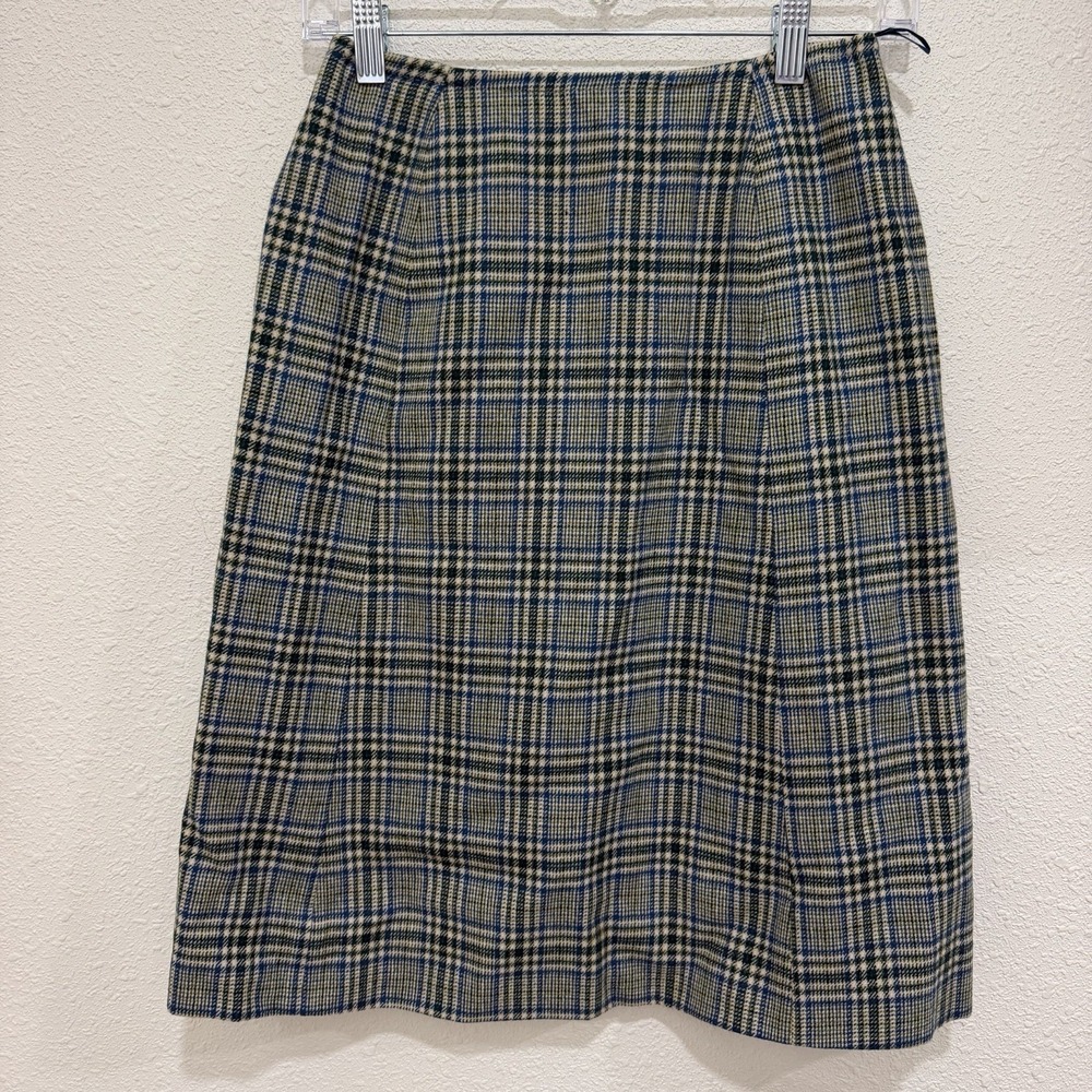 VTG Pendleton Skirt Wool Plaid A Line Midi Made USA Pure Virgin Wool Size 10